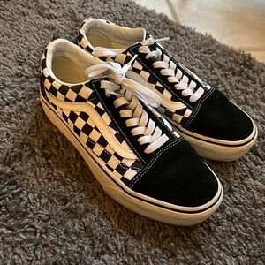 Platformed checkered vans